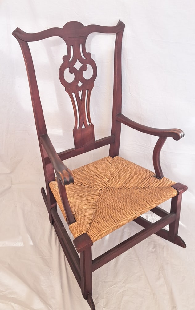 Early Chippendale Rocking Chair in Original Red Paint. (1 of 9)