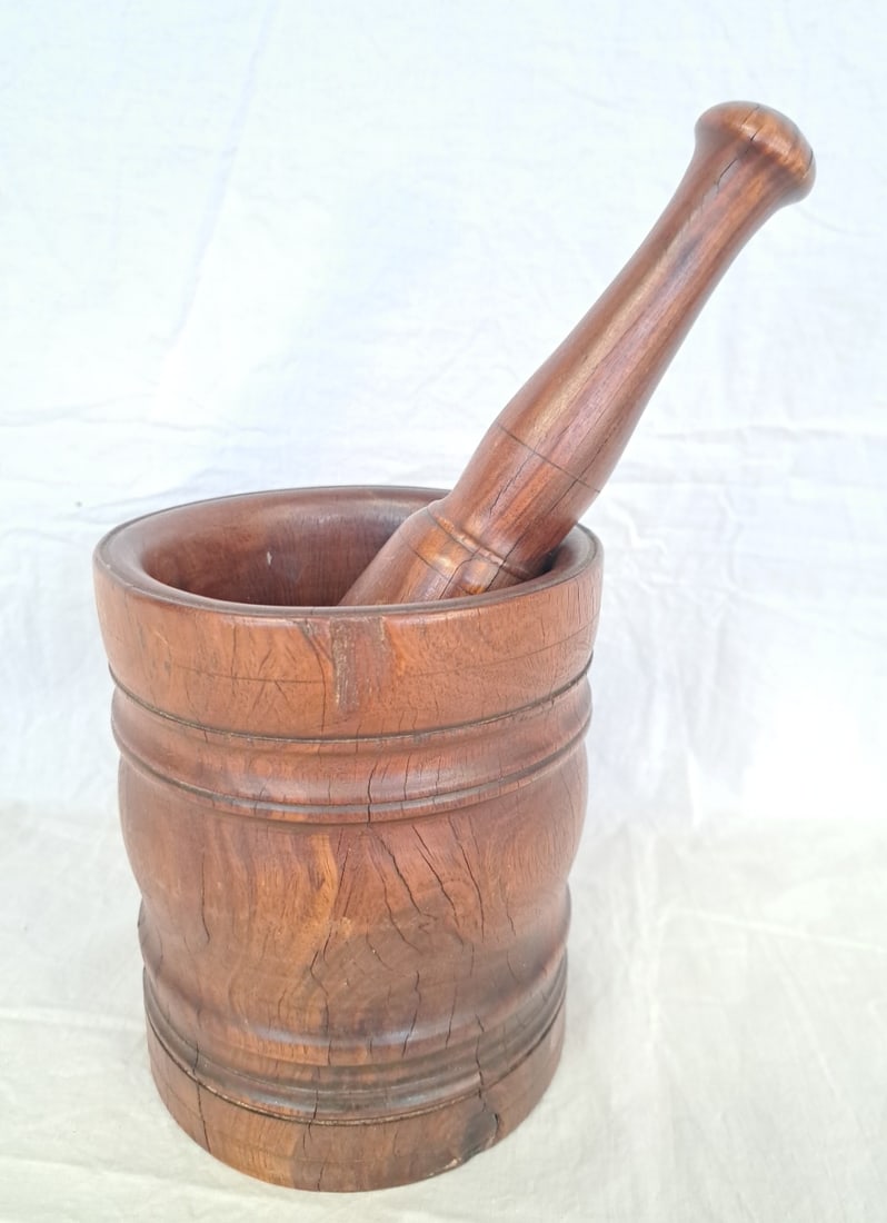 Early Lignum Vitae Mortar and Pestle (1 of 7)