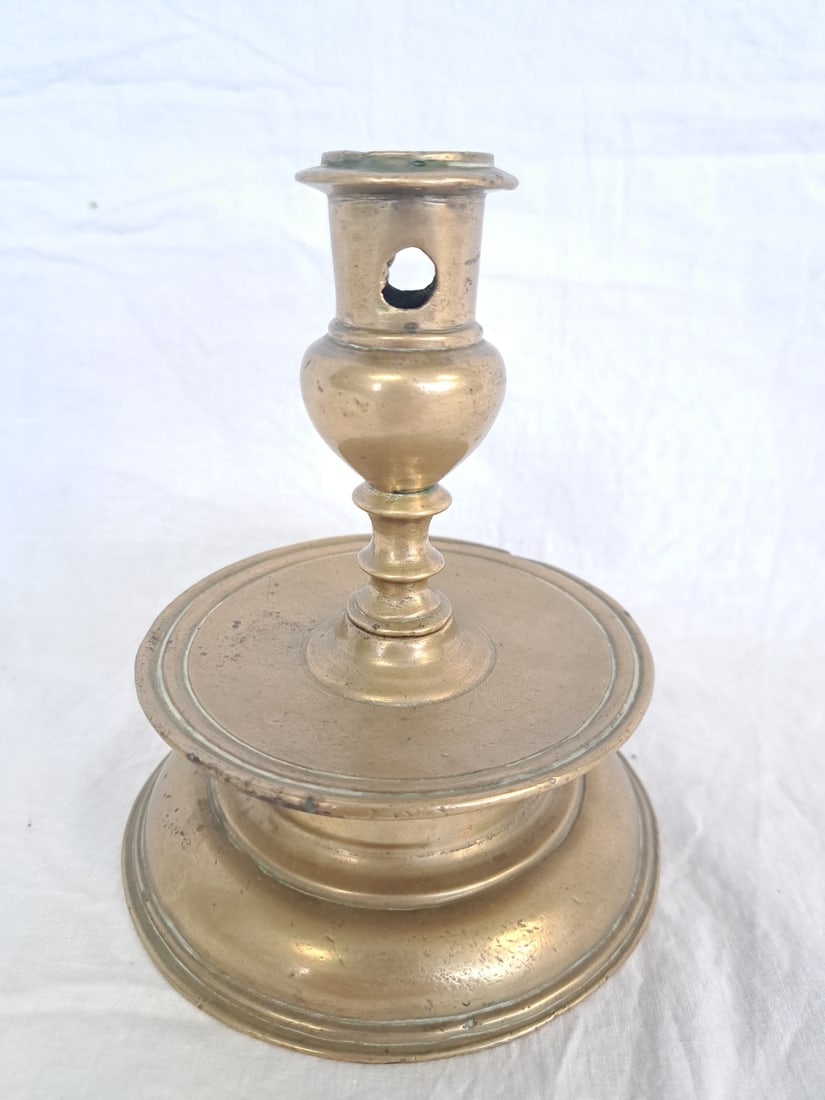 17th Century Spanish Brass Candlestick (1 of 6)