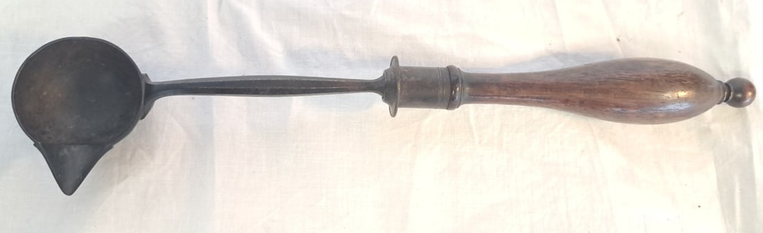 18th Century Ladle with Turned Wooden Handle: 11 3/4" long x 2 1/2" Please take the time to research the cost of shipping for the items that your are interested in. Shipping large, or heavy items can be considerably more than you might initially 