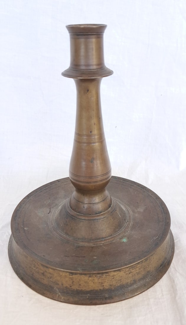 17th Century Indian Candlestick: 7 1/2" tall x 6 1/4" at Base.