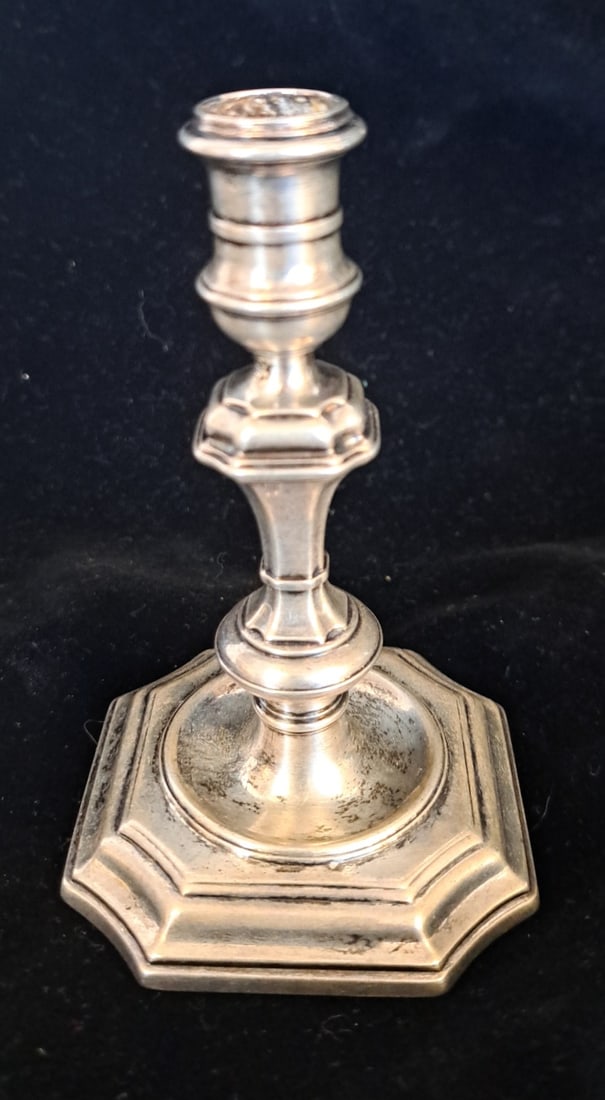 Miniature Silver Candlestick by David Tanqueray- Hallmarked 1718, London (1 of 9)