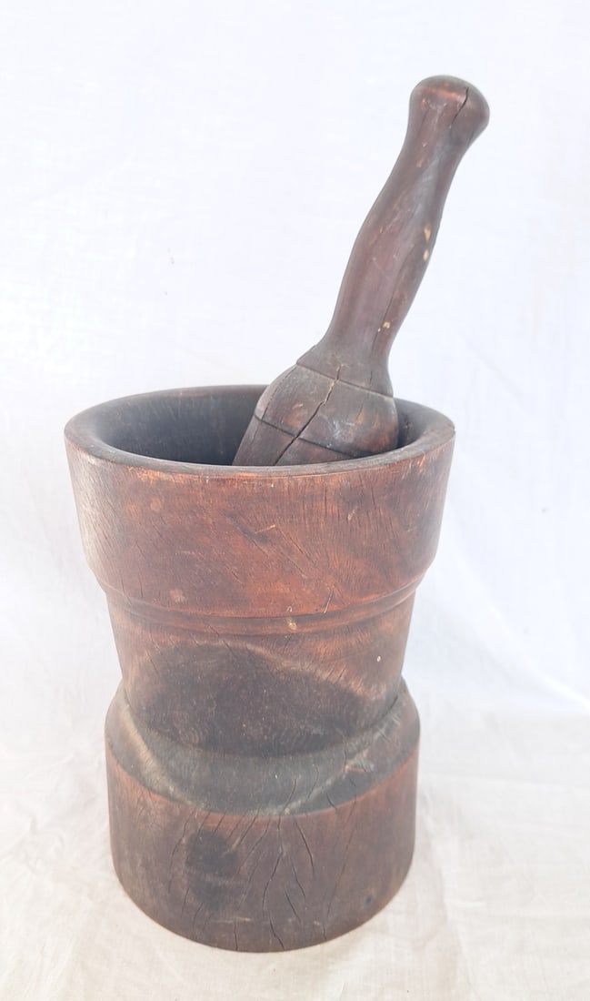 19th Century Lignum Vitae Mortar and Pestle (1 of 9)