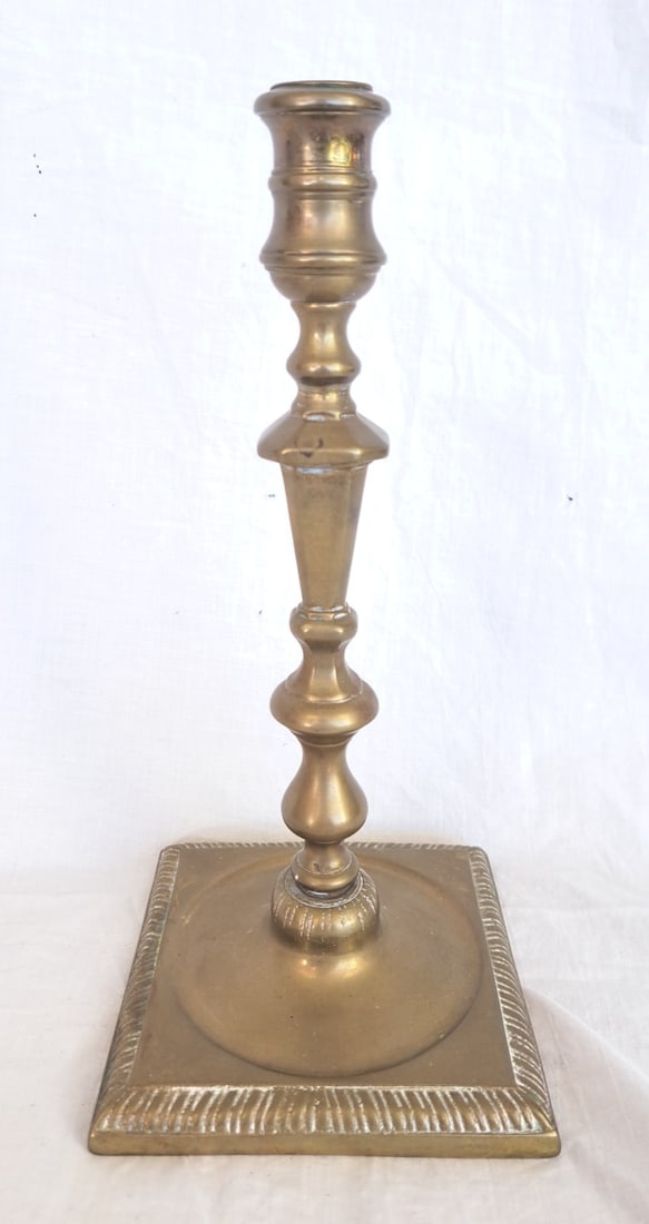 Large Georgian English Brass Candlestick (1 of 6)