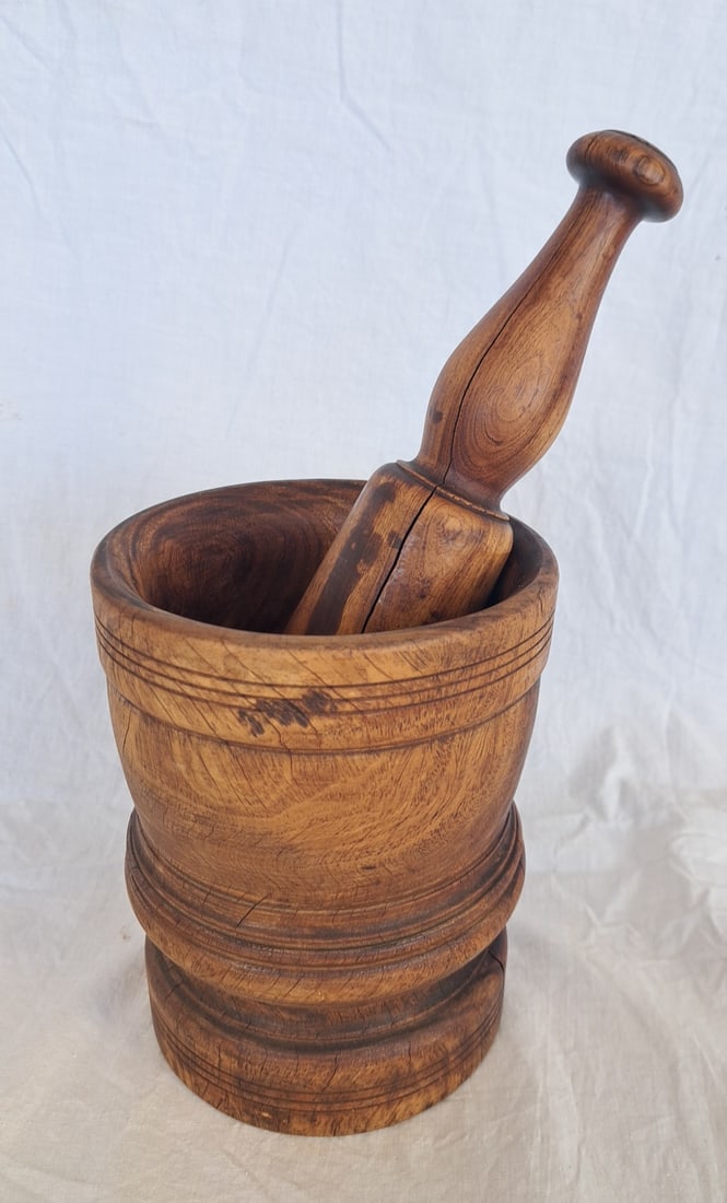 19th Century Lignum Vitae Mortar and Pestle (1 of 8)