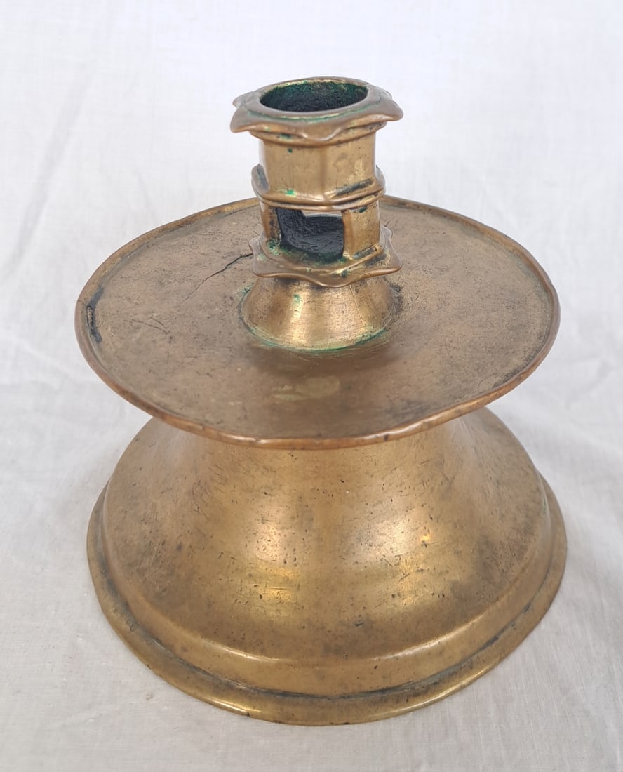 16th Century Spanish Capstan Brass Candlestick (1 of 7)