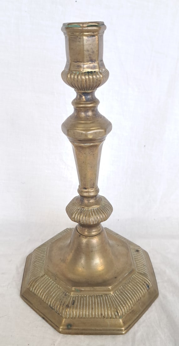 Heavy Early Brass Candlestick (1 of 6)