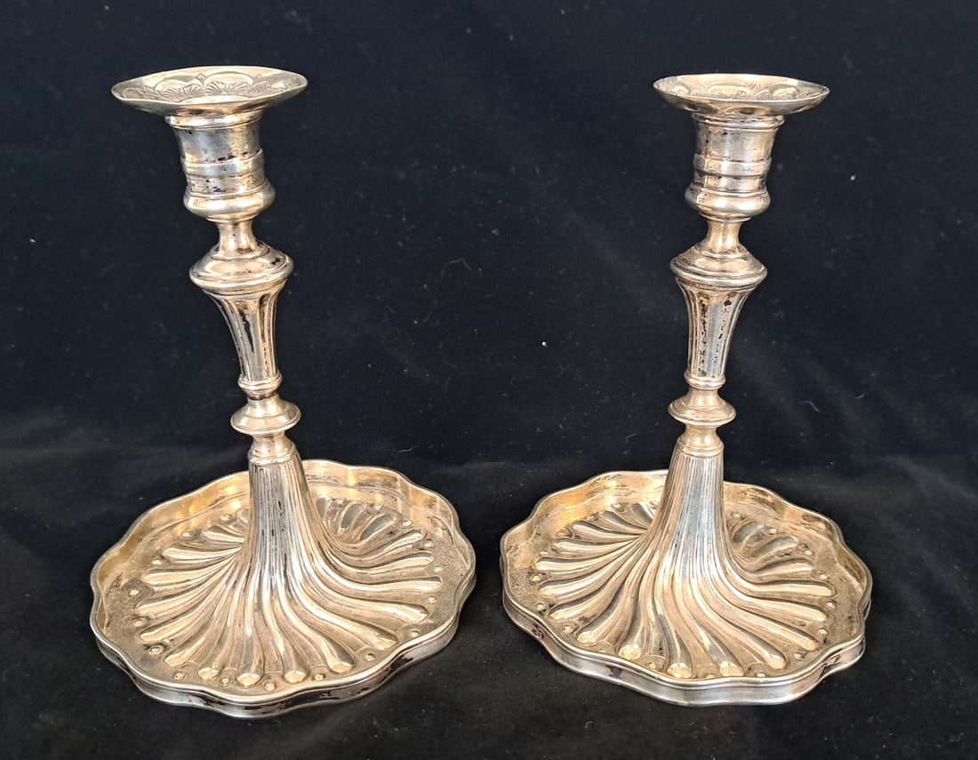 Pair of Early Coin Silver Candlesticks (1 of 13)