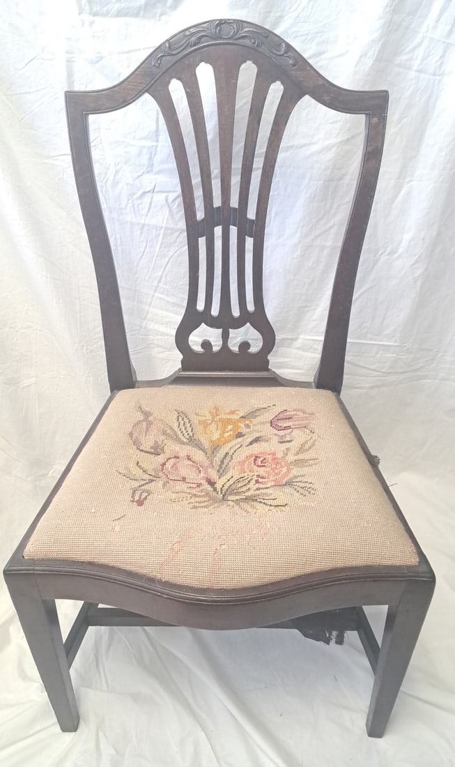 Early Chippendale Chair with Needlework Seat (1 of 12)