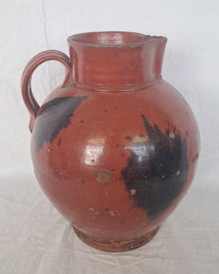 New England Slip Decorated Redware Pitcher (1 of 6)