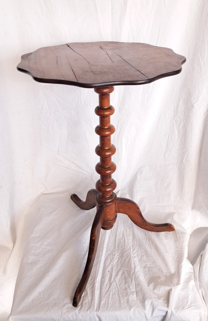 Rare 18th Century Queen Anne Drop Finial Shaft candlestand from Rhode Island: 23" tall x 17" at top Please take the time to research the cost of shipping for the items that your are interested in. Shipping large, or heavy items can be considerably more than you might initially