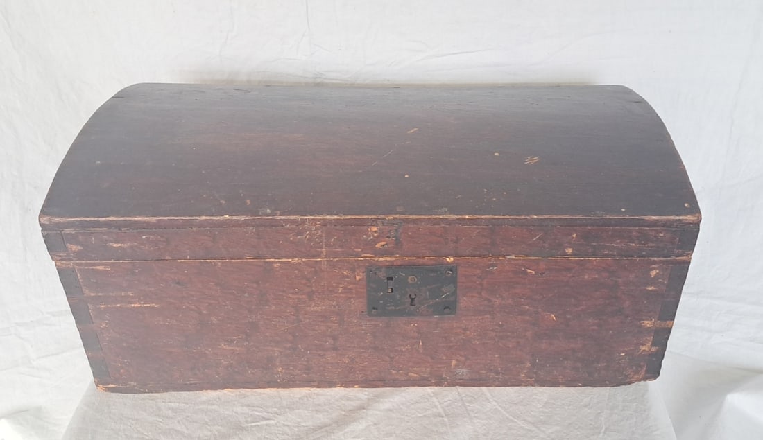 19th Century Paint Decorated Dometop Box (1 of 7)