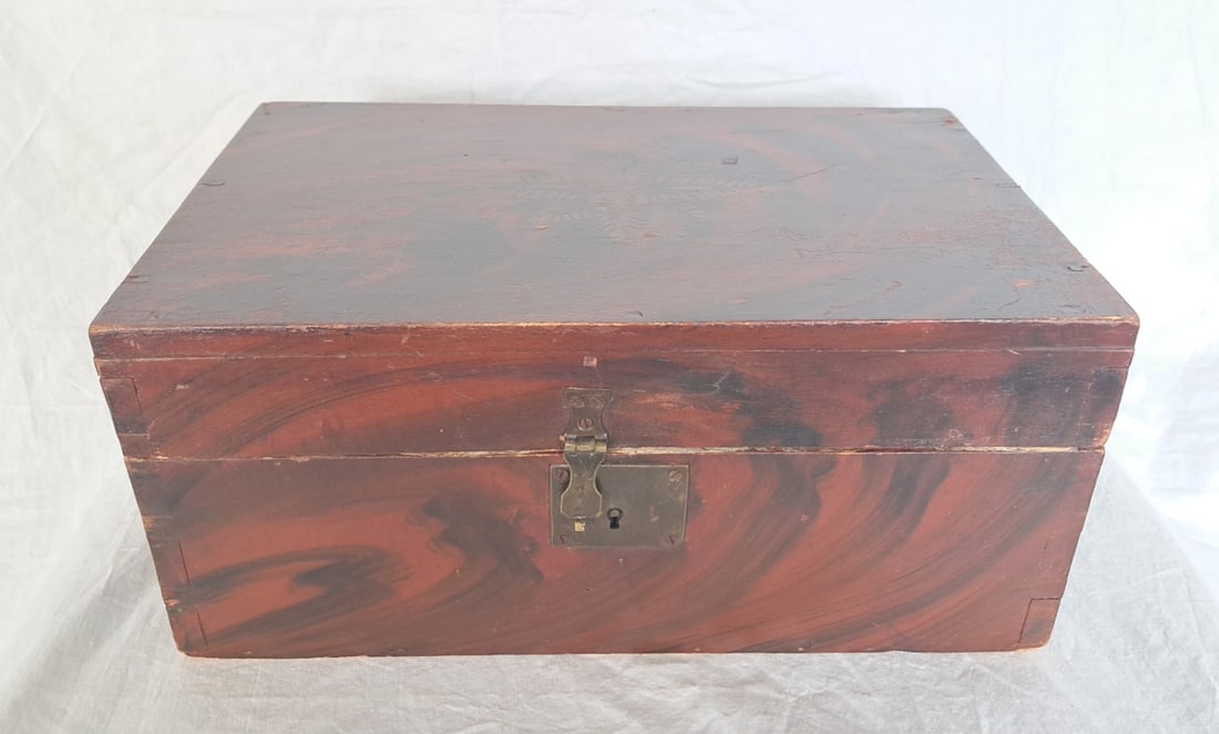 19th Century Paint Decorated Document Box from Maine (1 of 7)