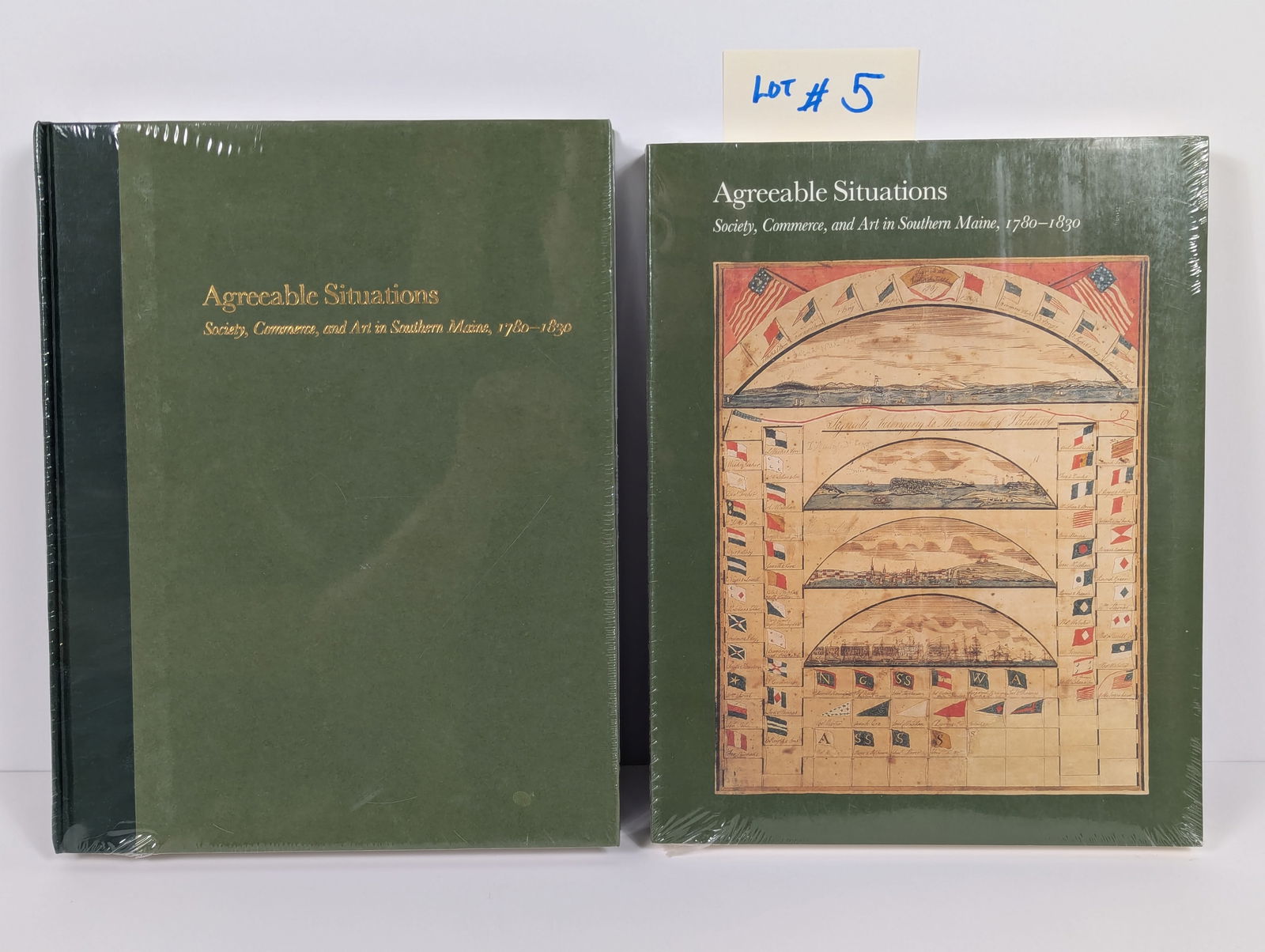 Lot of 2 Books – Agreeable Situations, Society, Commerce, and Art in Southern Maine 1780-1830: The Brick Store Museum, Sprague, one Hard Cover & one soft cover, both still shrink wrapped