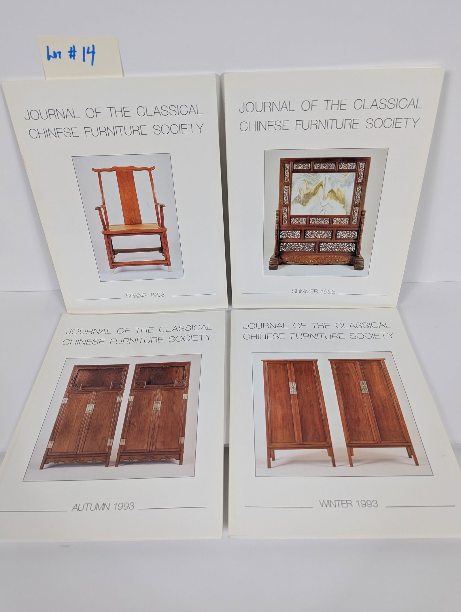 4 Volume Set of Books 1993 Journal of the Classical Chinese Furniture Society (1 of 3)