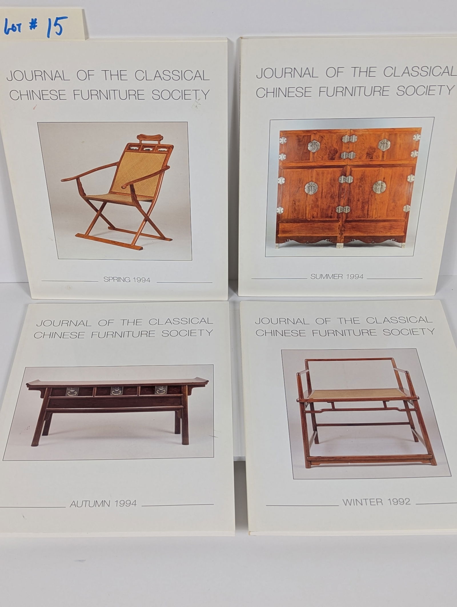 4 Volume Set of Books 1994 Journal of the Classical Chinese Furniture Society (1 of 3)
