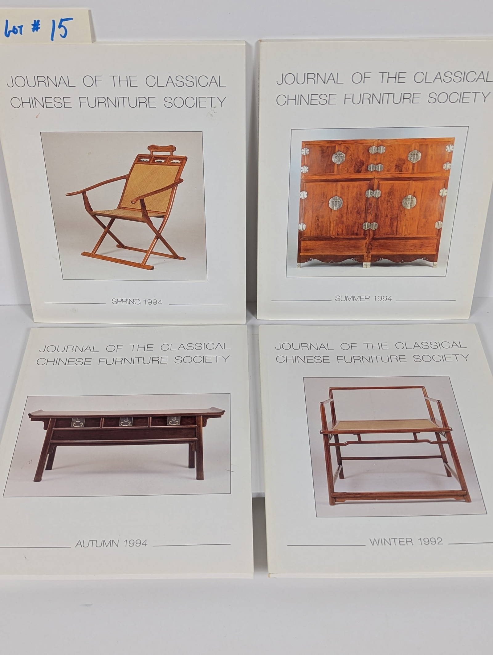 4 Volume Set of Books 1994 Journal of the Classical Chinese Furniture Society