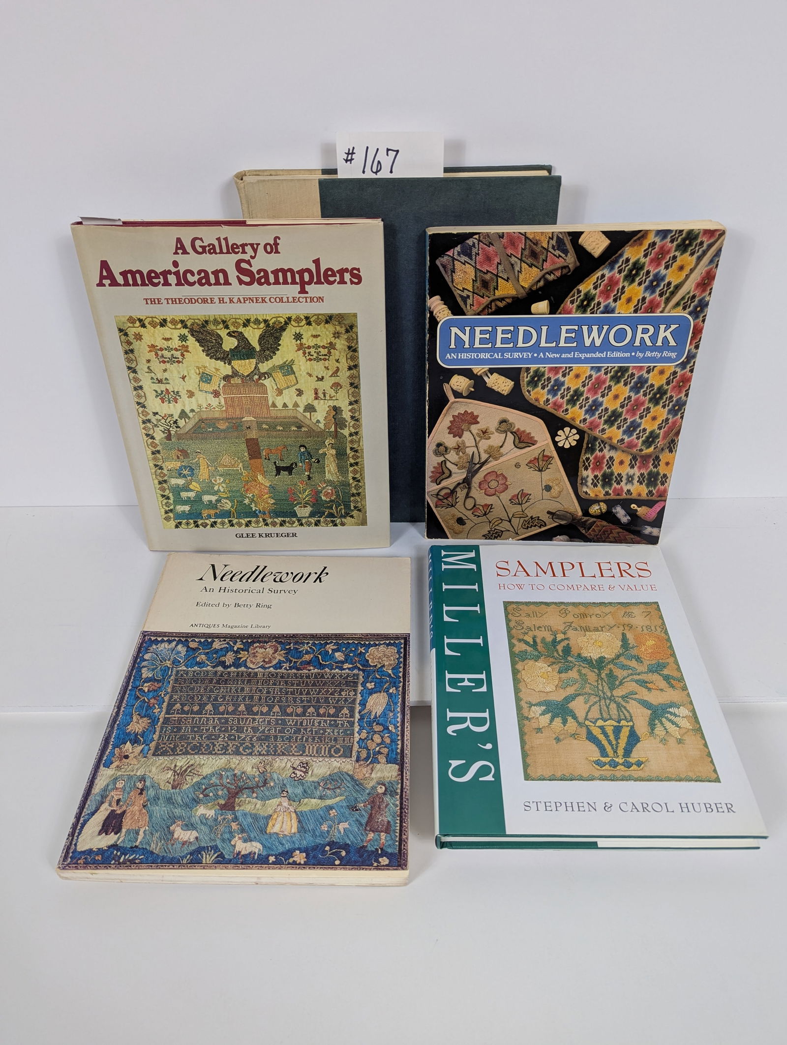 5 Books- Related to Historical Needlework and Samplers: 5 Books- Related to Historical Needlework and Samplers Miller’s- Samplers -How to Compare & Value by Stephen & Carol Huber 2002 Needlework An Historical Survey edited by Betty Ring 1975 Needlework A