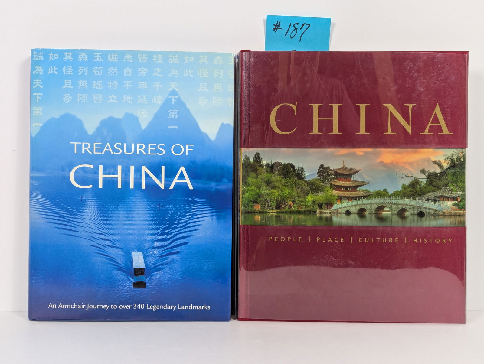 Lot of Two Books- China People, Place, Culture, History & Treasures: 2 Books –China People, Place, Culture, History & Treasures of ChinaTreasures of China , An Armchair Journey to over 340 Legendary Landmarks China People, Place, Culture, History copyright 2007