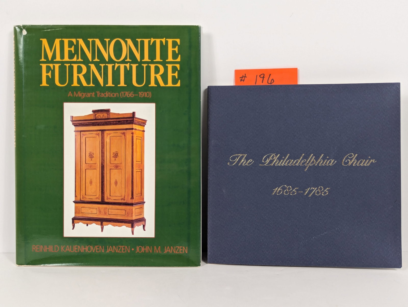 2 Books- Related to American Furniture including Mennonite Furniture-: 2 Books- Related to American Furniture including Mennonite Furniture Mennonite Furniture- A Migrant Tradition 1766-1910 by Reinhild Kauenhoven Janzen and John M. Janzen 1991 The Philadelphia Chair 168