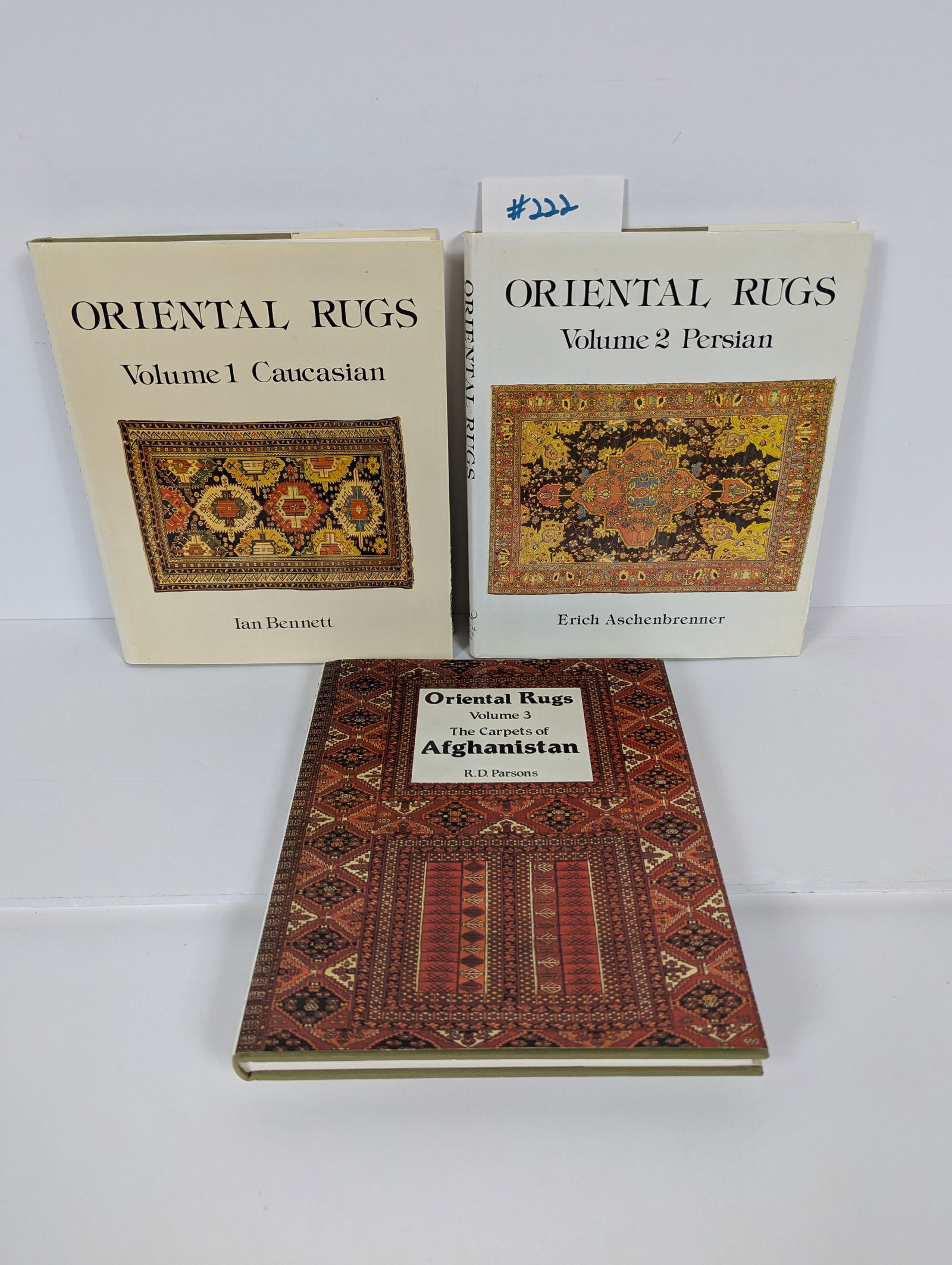 3 Volume Set of Oriental Rugs by Ian Bennett, Erich Aschenbrenner and R.D. Parsons: 3 Books 3 Volume Set of Oriental Rugs by Ian Bennett, Erich Aschenbrenner and R.D. Parsons Volume 1 Caucasian 1981 by Ian Bennett Volume 2 Persian 1981 by Erich Aschenbrenner Volume 3 The Carpets of A