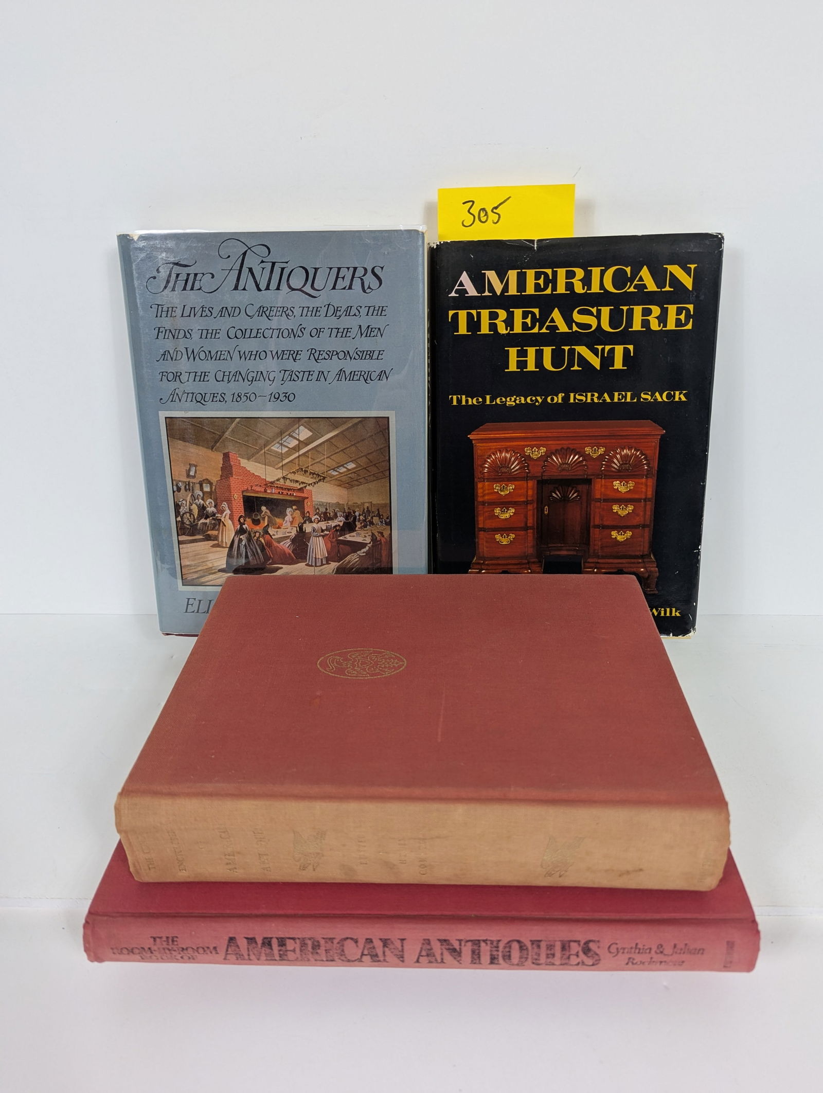 4 Books- Related to American Antiques including Signed copy of The Antiques – 1850-1930: 4 Books- Related to American Antiques including Signed copy of The Antiques – 1850-1930 by Elizabeth Stillinger American Treasure Hunt – The Legacy of Israel Sack by Harold Sack with Max Wilk 1986