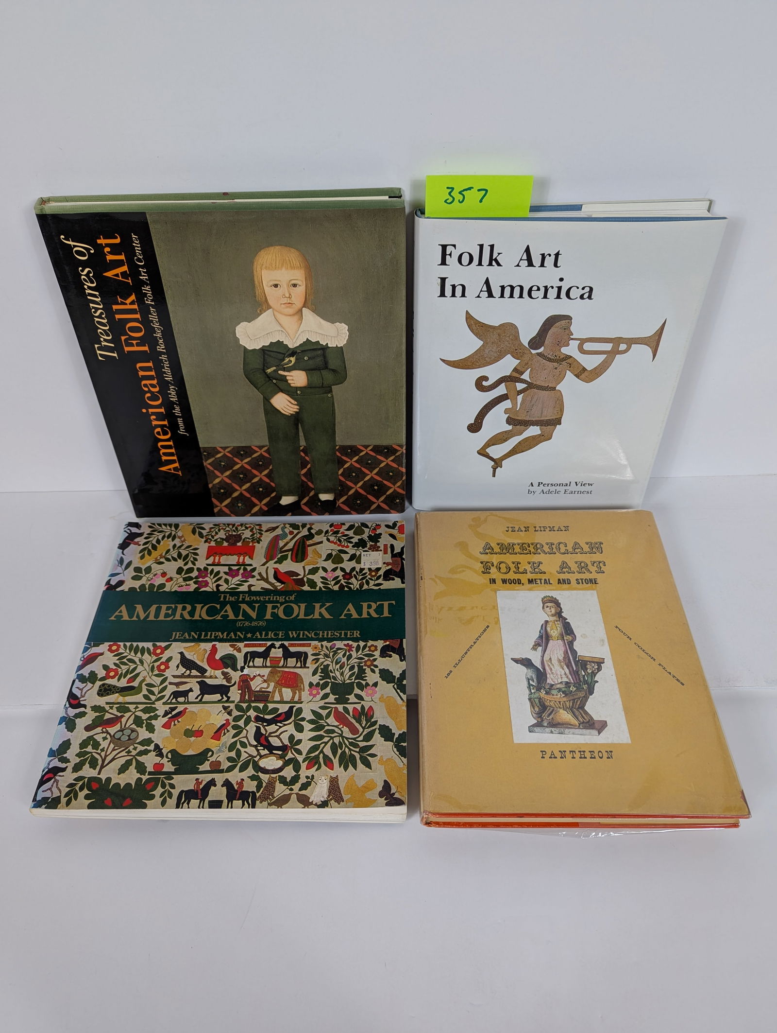 4 Books- Related to American Folk Art including The Flowering of American Folk Art 1776-1876: 4 Books- Related to American Folk Art including The Flowering of American Folk Art 1776-1876 by Jean Lipman and Alice Winchester American Folk Art in Wood, Metal and Stone by Jean Lipman 1948 Folk Art