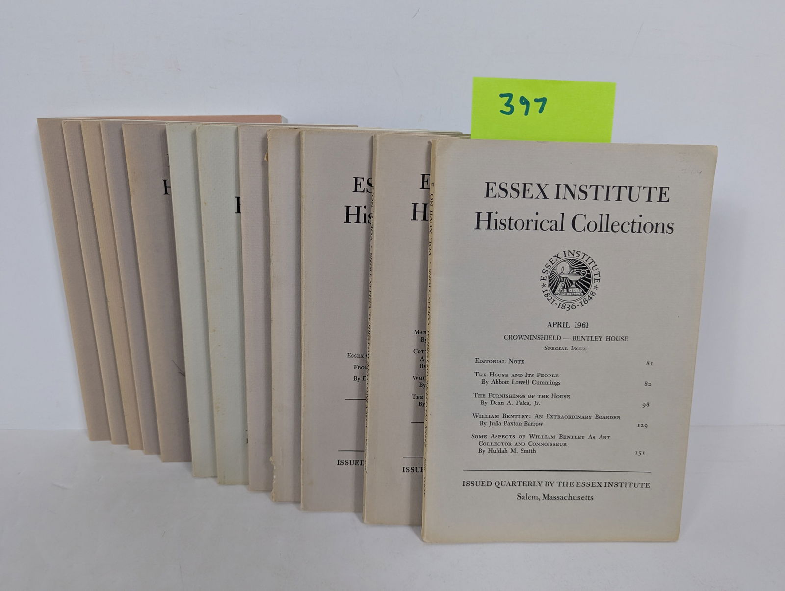 13 Booklets Volumes- Essex Institute Historical Collections (1 of 2)