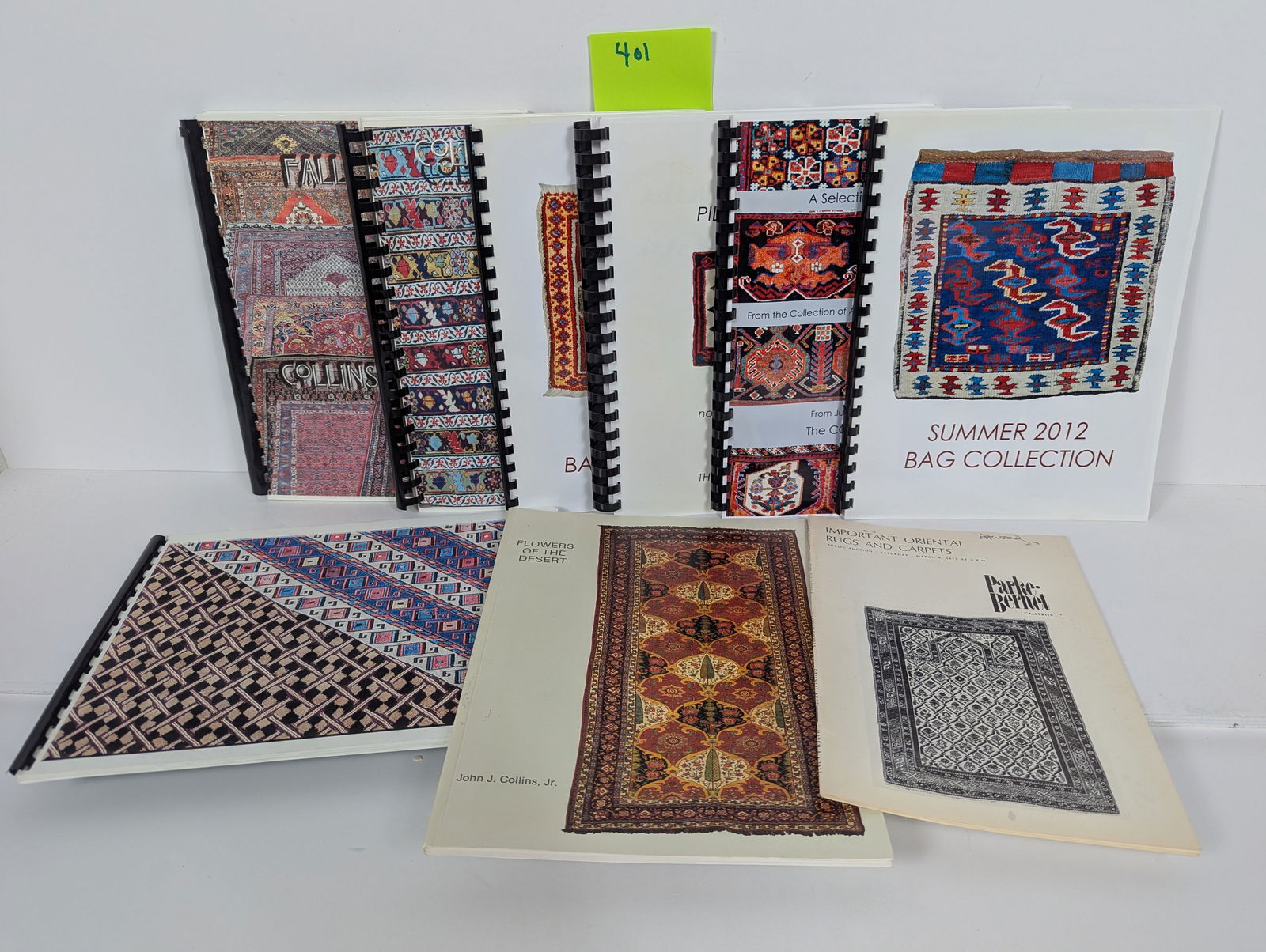9 Exhibition Catalogs- 8 Collins Gallery Catalogs of Rugs and One Parke Bernet Galleries: 9 Exhibition Catalogs- 8 Collins Gallery Catalogs of Rugs and One Parke Bernet Galleries Flowers of the Desert by John J. Collins Jr 1989 Tribal Geometry 2006 Bag Collection Spring 2012 Bag Collection
