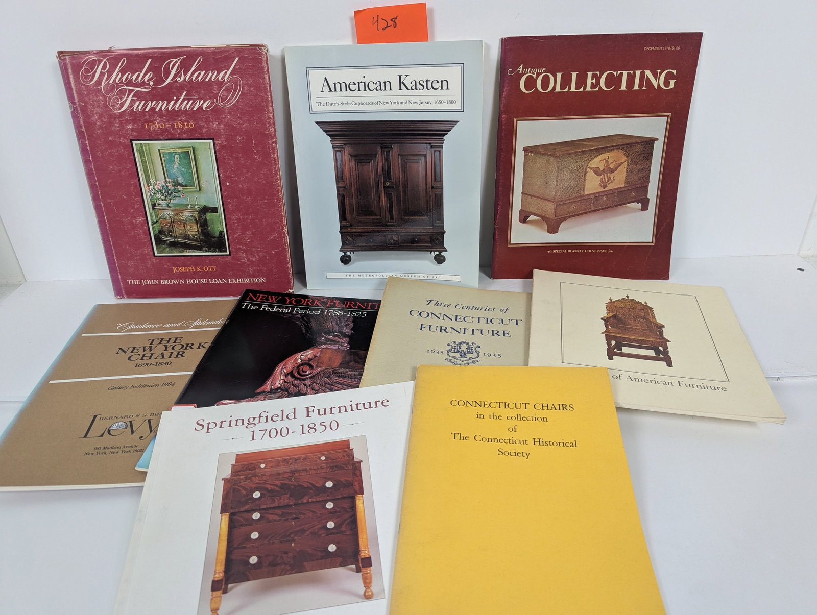 9 Books- Related to American Furniture: 9 Books- Related to American Furniture Connecticut Chairs in the Collection of The Connecticut Historical Society 1956 Three Centuries of Connecticut Furniture 1635-1935 An Exhibition at the Morgan Me