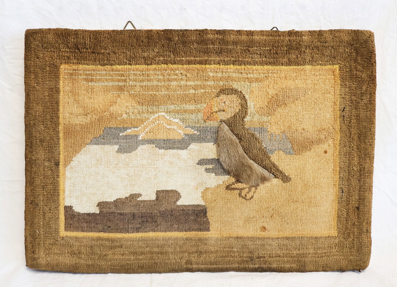 Signed Grenfell Mat with Seal Fur Adornment: 17" x 11 1/2" Gurley Auction Company provides In House Packing and Shipping and strive to keep costs as reasonable as possible. Please take the time to research the cost of shipping for the