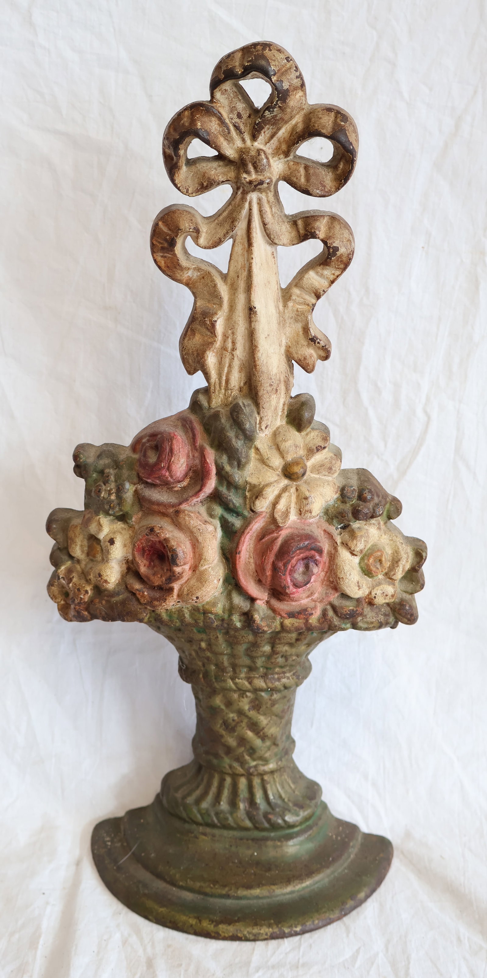 Large Basket of Flowers Cast Iron Doorstop: 16" x 8" Gurley Auction Company provides In House Packing and Shipping and strive to keep costs as reasonable as possible. Please take the time to research the cost of shipping for the items
