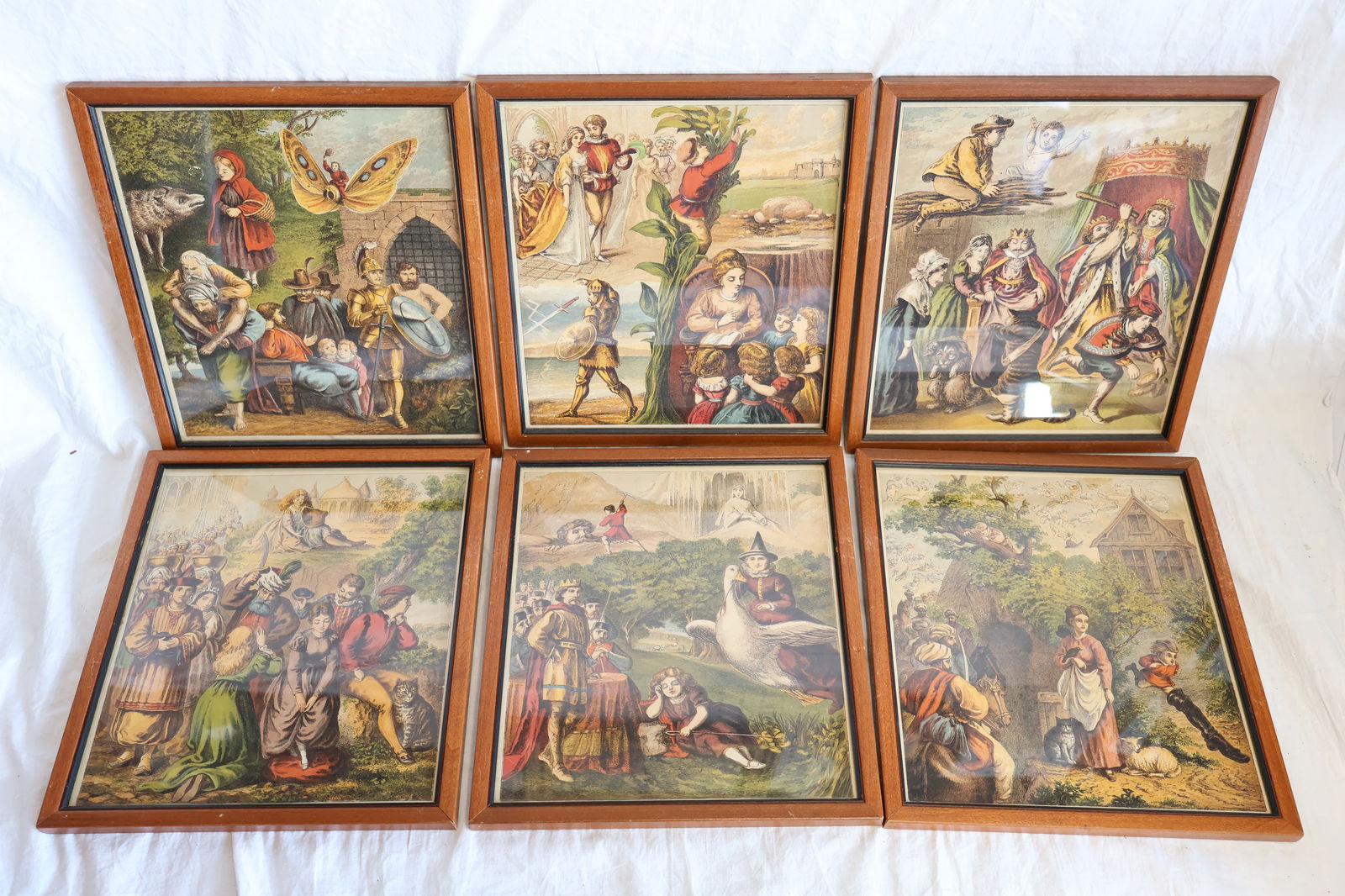 Lot of Six Lithographs with Fairy Tale Theme: 9 1/4" x 10 1/4" each. Gurley Auction Company provides In House Packing and Shipping and strive to keep costs as reasonable as possible. Please take the time to research the cost of shipping