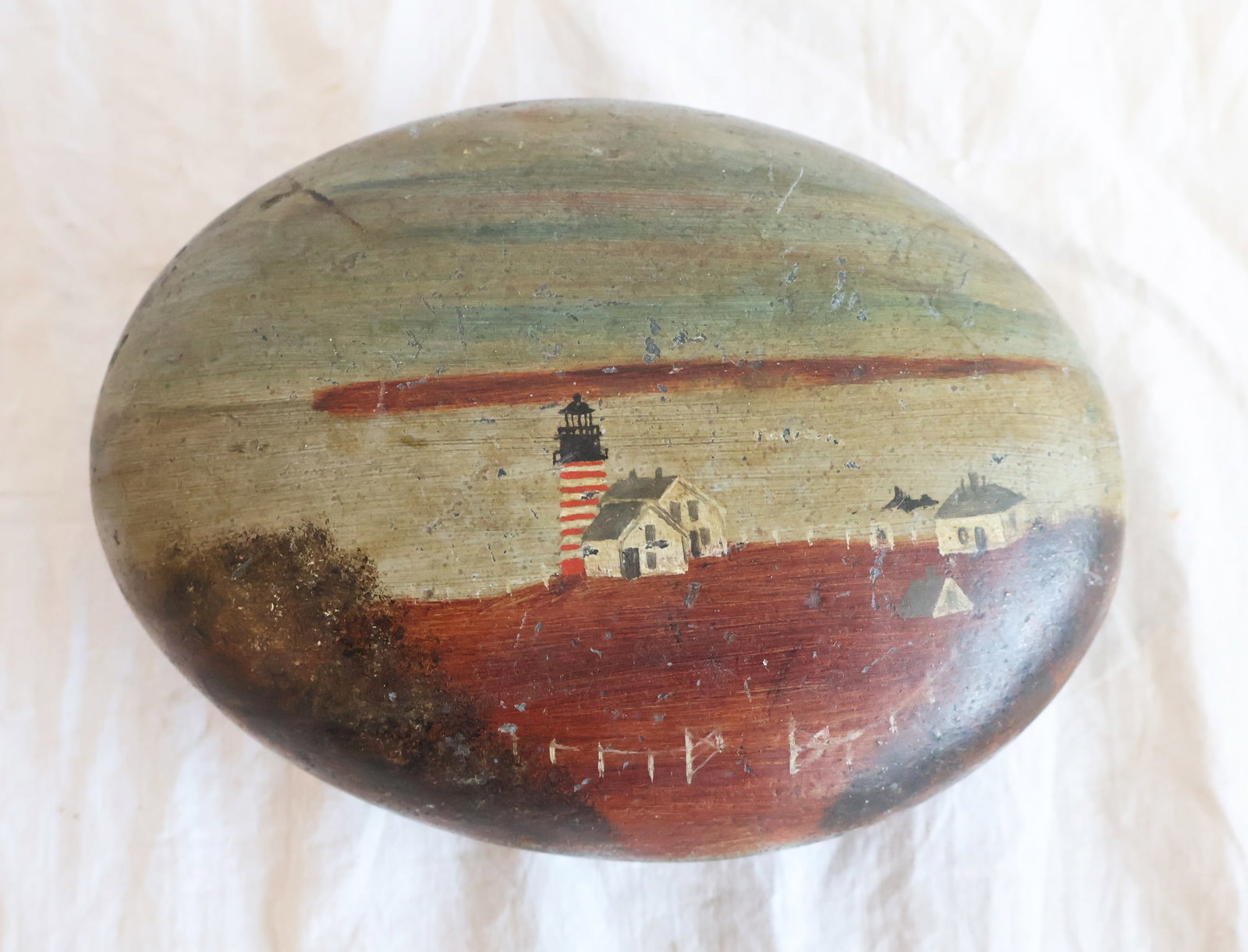 Rock Painted with Light House Scene: 6 1/2" x 5" x 2" Gurley Auction Company provides In House Packing and Shipping and strive to keep costs as reasonable as possible. Please take the time to research the cost of shipping for the items t