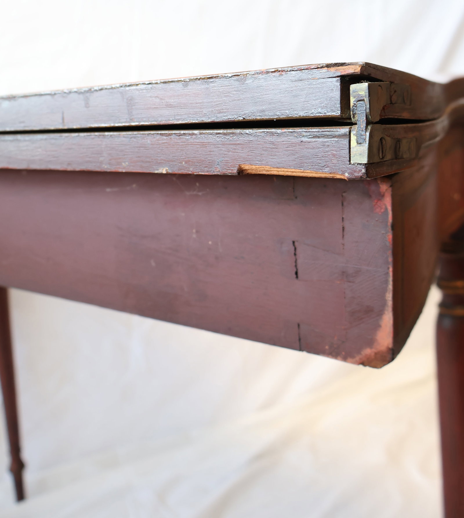 Pair of Paint Decorated Sheraton Card Tables with Bird's Eye Maple Tops - 10