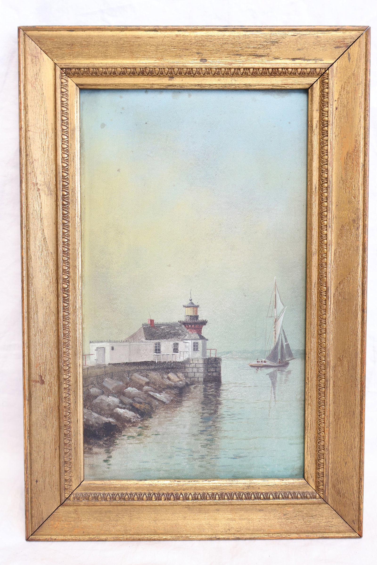 Unsigned Oil on Board of "Breakwater Light Portland Harbor, Maine 1898" Attributed to G.M. Hathaway: Frame: 8 1/2" x 13" Sight: 5 1/2" x 9 7/8" Gurley Auction Company provides In House Packing and Shipping and strive to keep costs as reasonable as possible. Please take the time to research the cost o