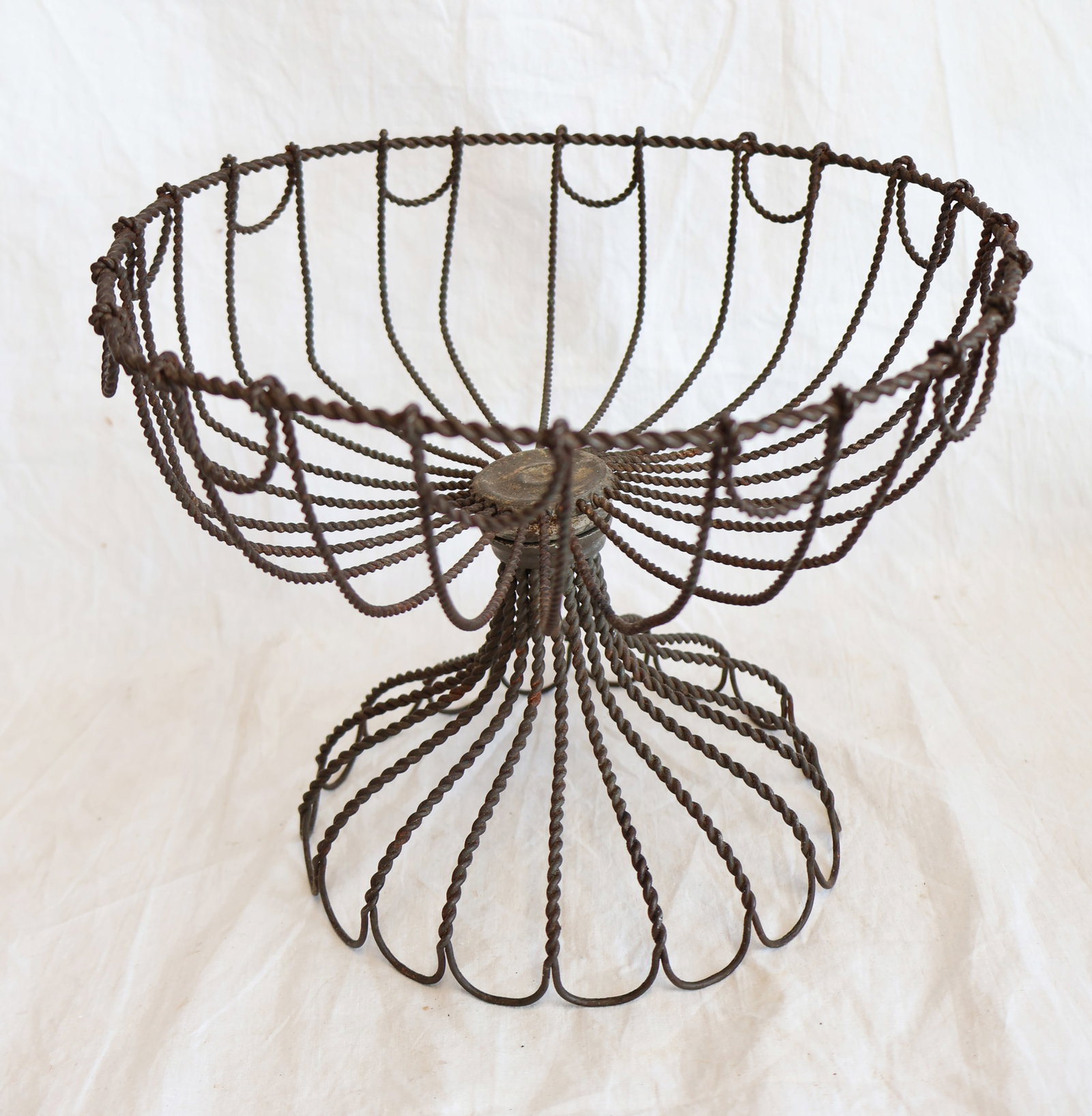 Footed Wire Basket: 7" tall x 8 1/2" Gurley Auction Company provides In House Packing and Shipping and strive to keep costs as reasonable as possible. Please take the time to research the cost of shipping for the items t
