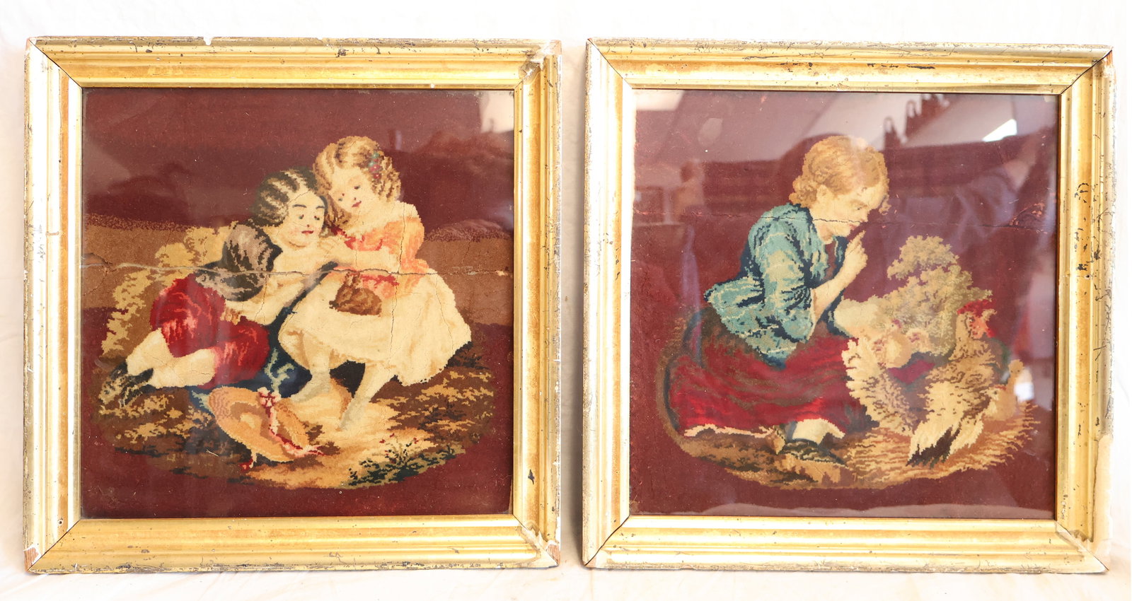 Lot of Two Framed Needleworks in Lemon Gold Frames: Coming Soon Gurley Auction Company provides In House Packing and Shipping and strive to keep costs as reasonable as possible. Please take the time to research the cost of shipping for the items that y