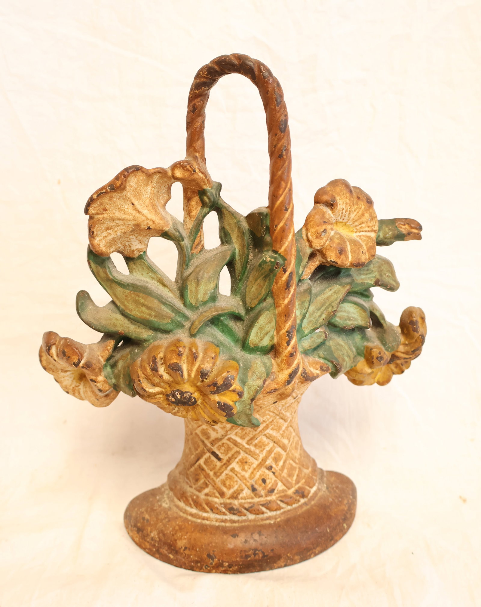Cast Iron Basket of Flowers Doorstop (1 of 3)