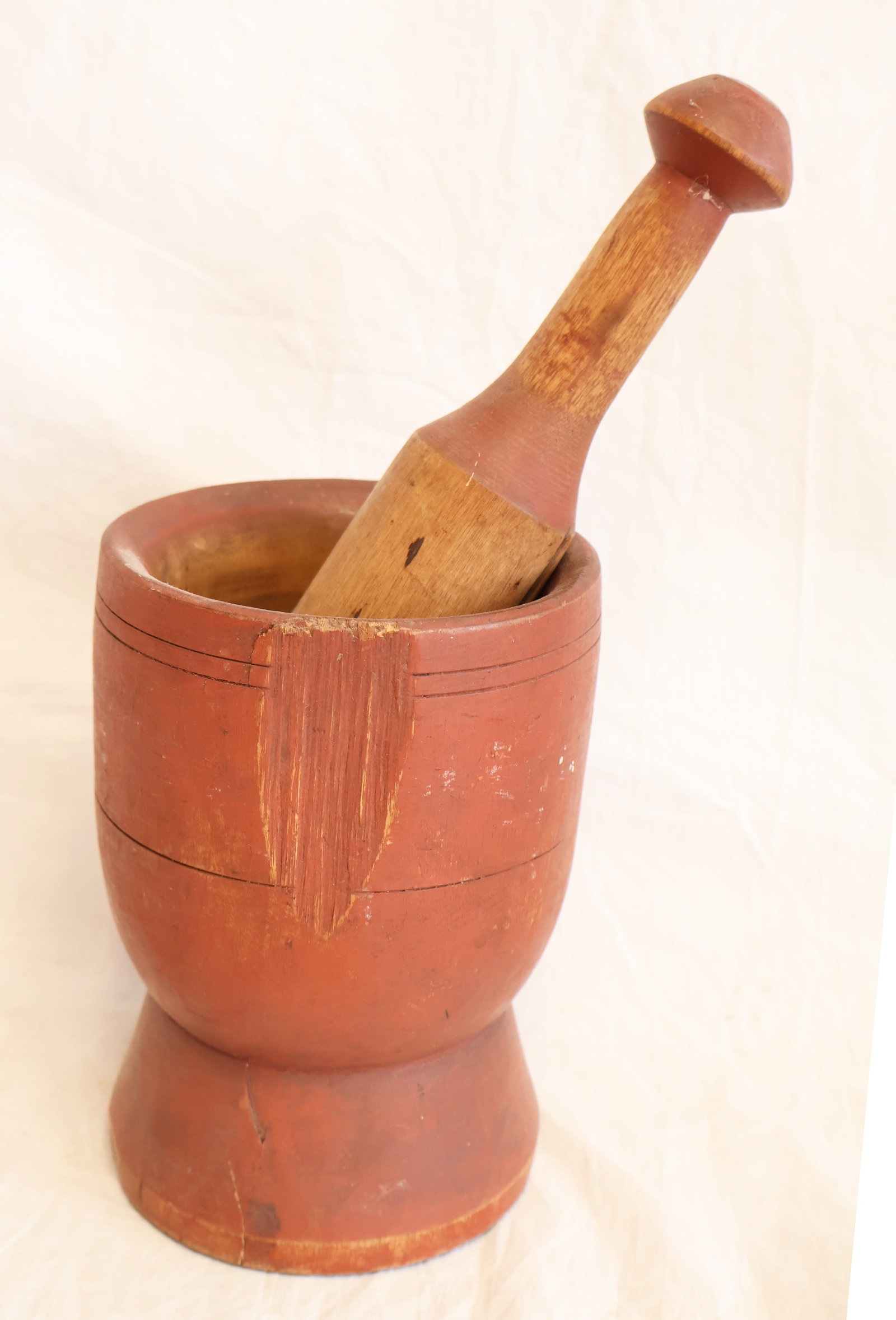Mortar and Pestle in Old Red Paint (1 of 7)