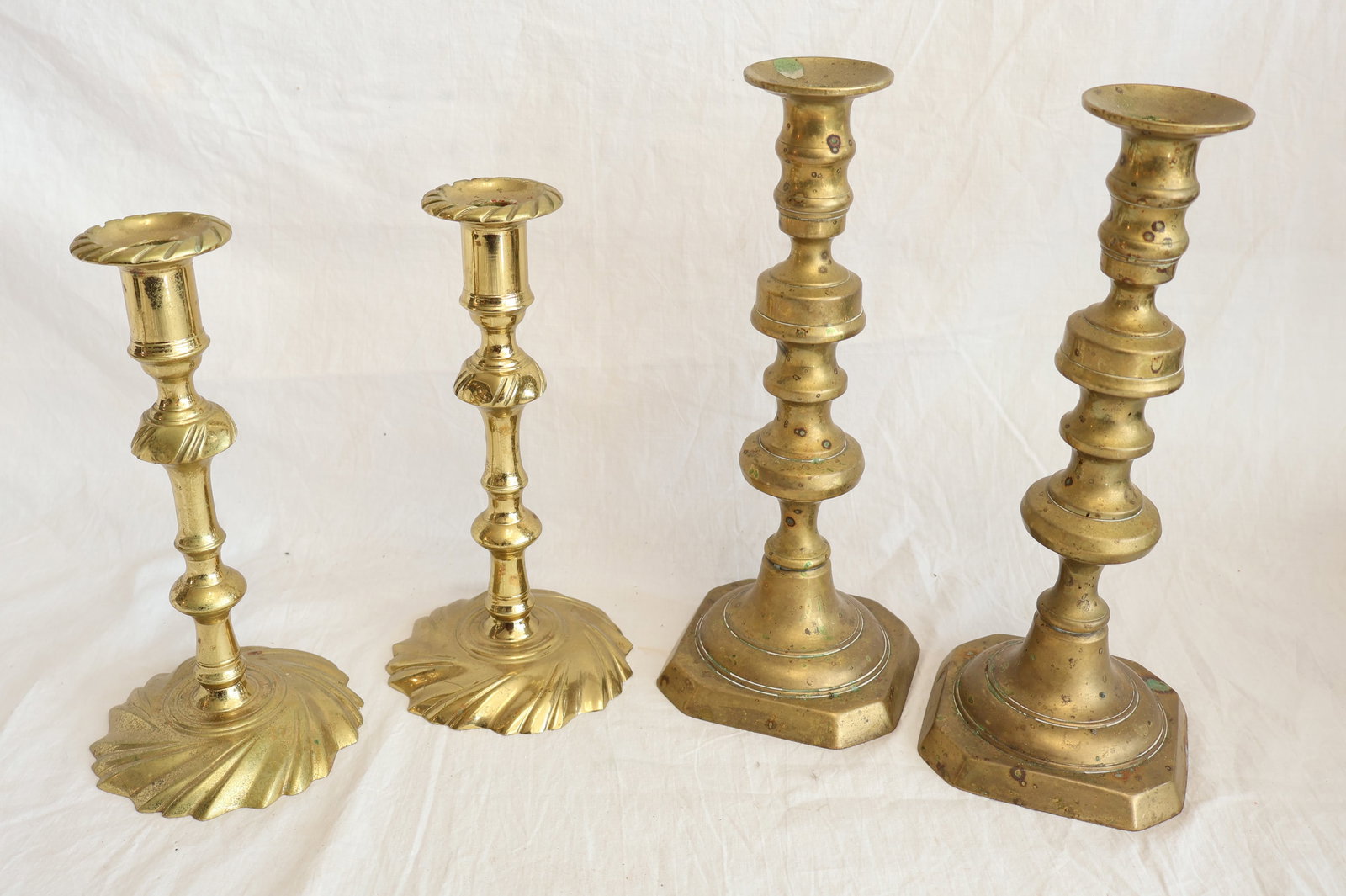 Lot of Two Pairs of Brass Candlesticks (1 of 6)
