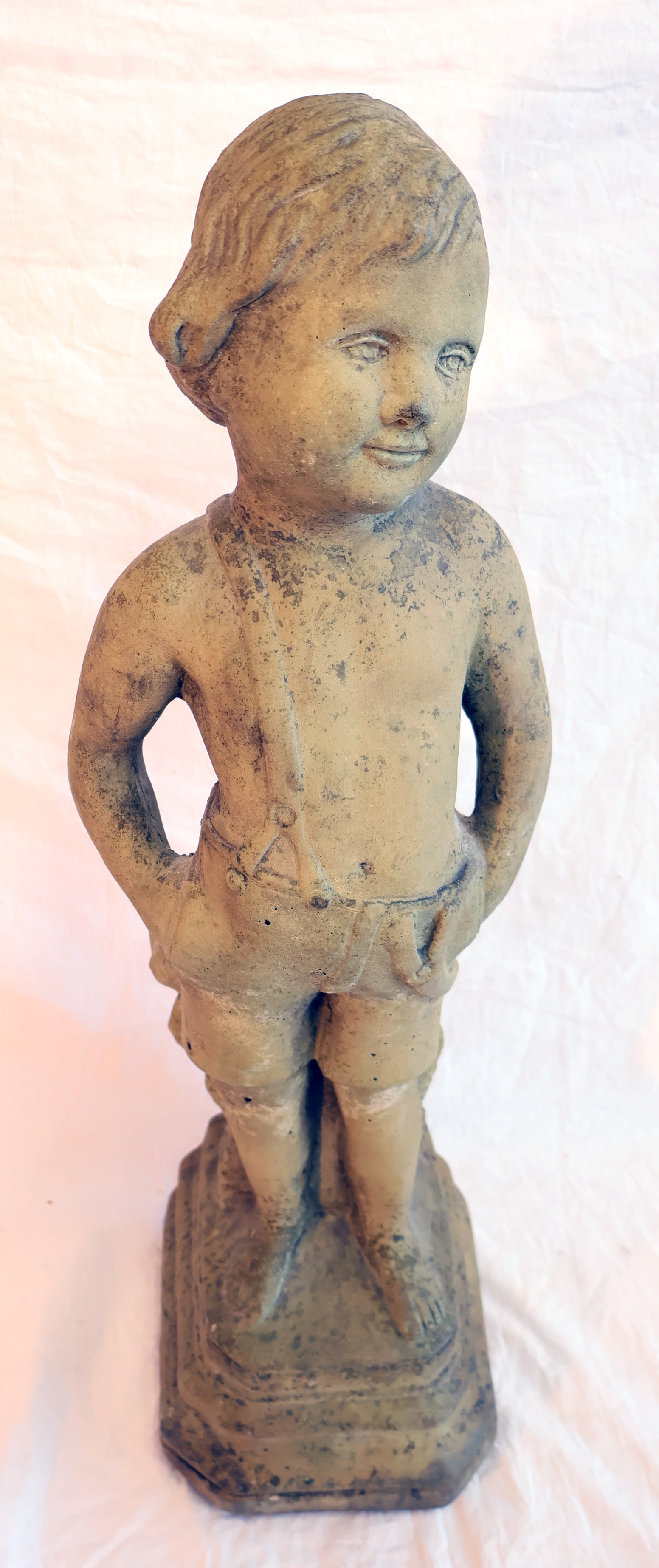 Cement Statue of Boy: 23" x 7" x 7" We will NOT SHIP this Item. PICK UP ONLY! Pick up is available every day but Tuesday from 10am to 5pm. Gurley Antiques Gallery is located at 581 U.S. Route 1. Scarborough, Maine. We expe