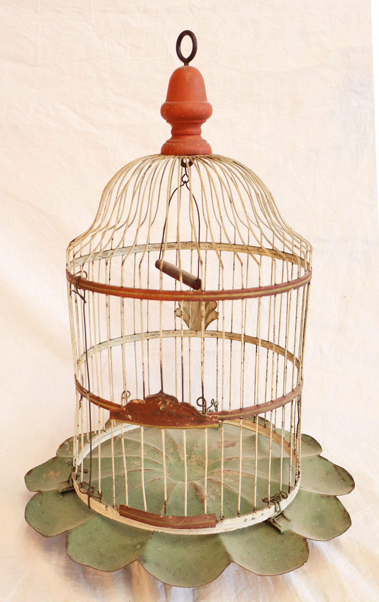 Paint Decorated Tin Birdcage: 18 1/2" x 13 1/2" Gurley Auction Company provides In House Packing and Shipping and strive to keep costs as reasonable as possible. Please take the time to research the cost of shipping for the items