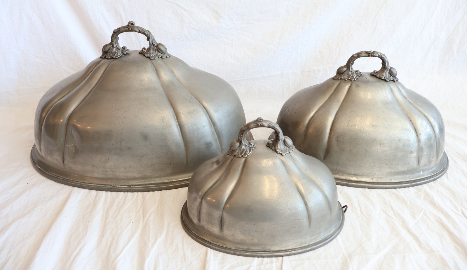Lot of Three Silver Plate Meat Domes by James Dixon & Sons- Sheffield (1 of 9)