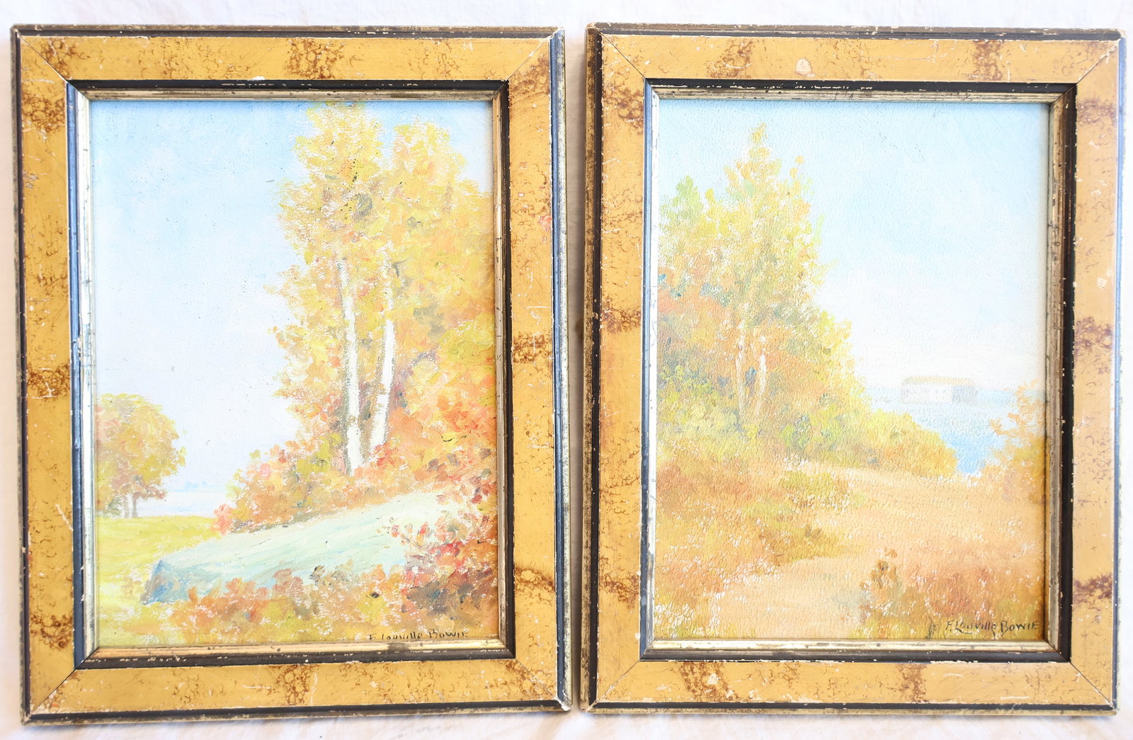 Pair of Paintings Depicting Fort Gorges in Portland,ME. Signed F. Louville Bowie (1 of 4)