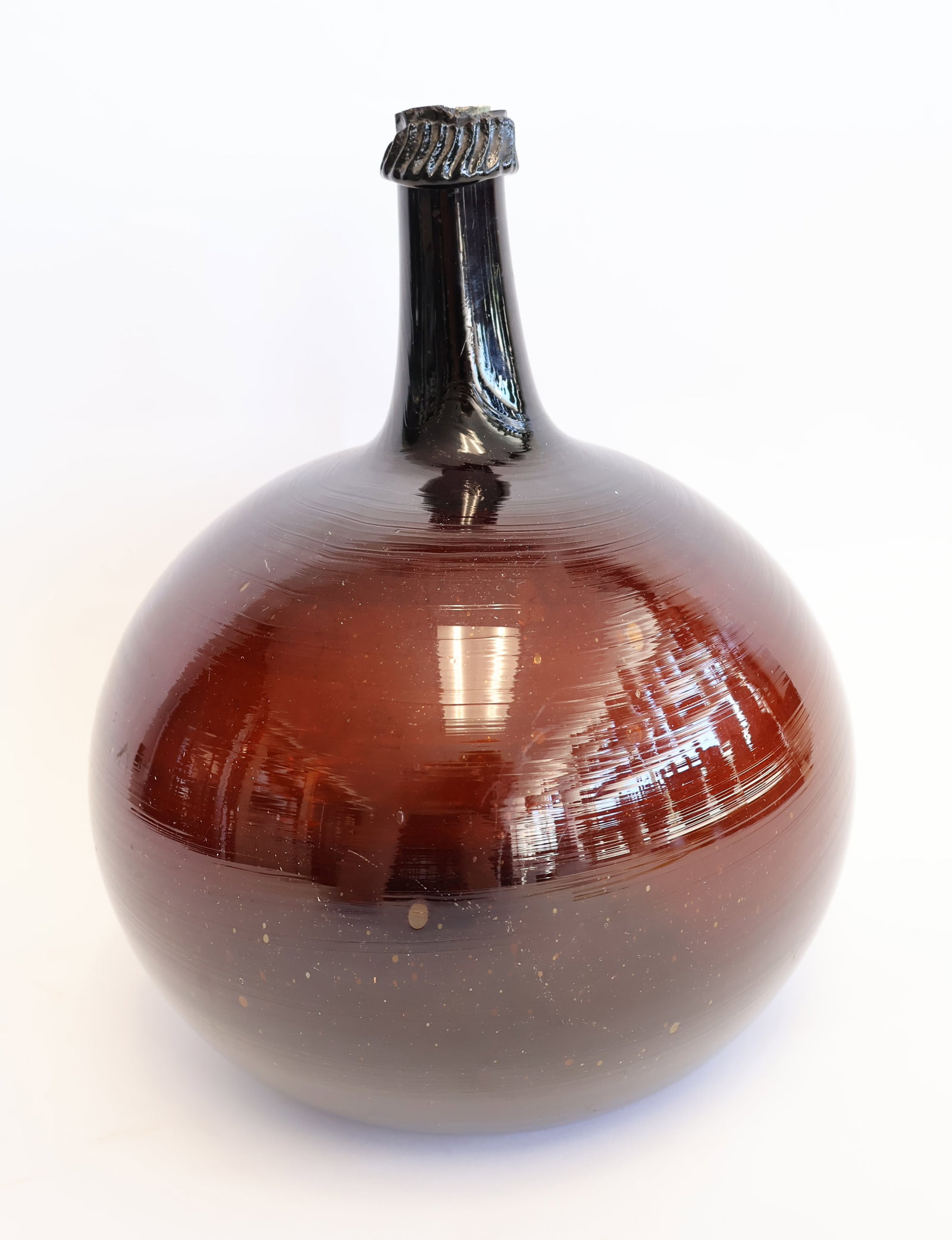 Early Free Blown Demijohn with Sheer Top Neck with Unusual Crimped Laid on Lip (1 of 6)