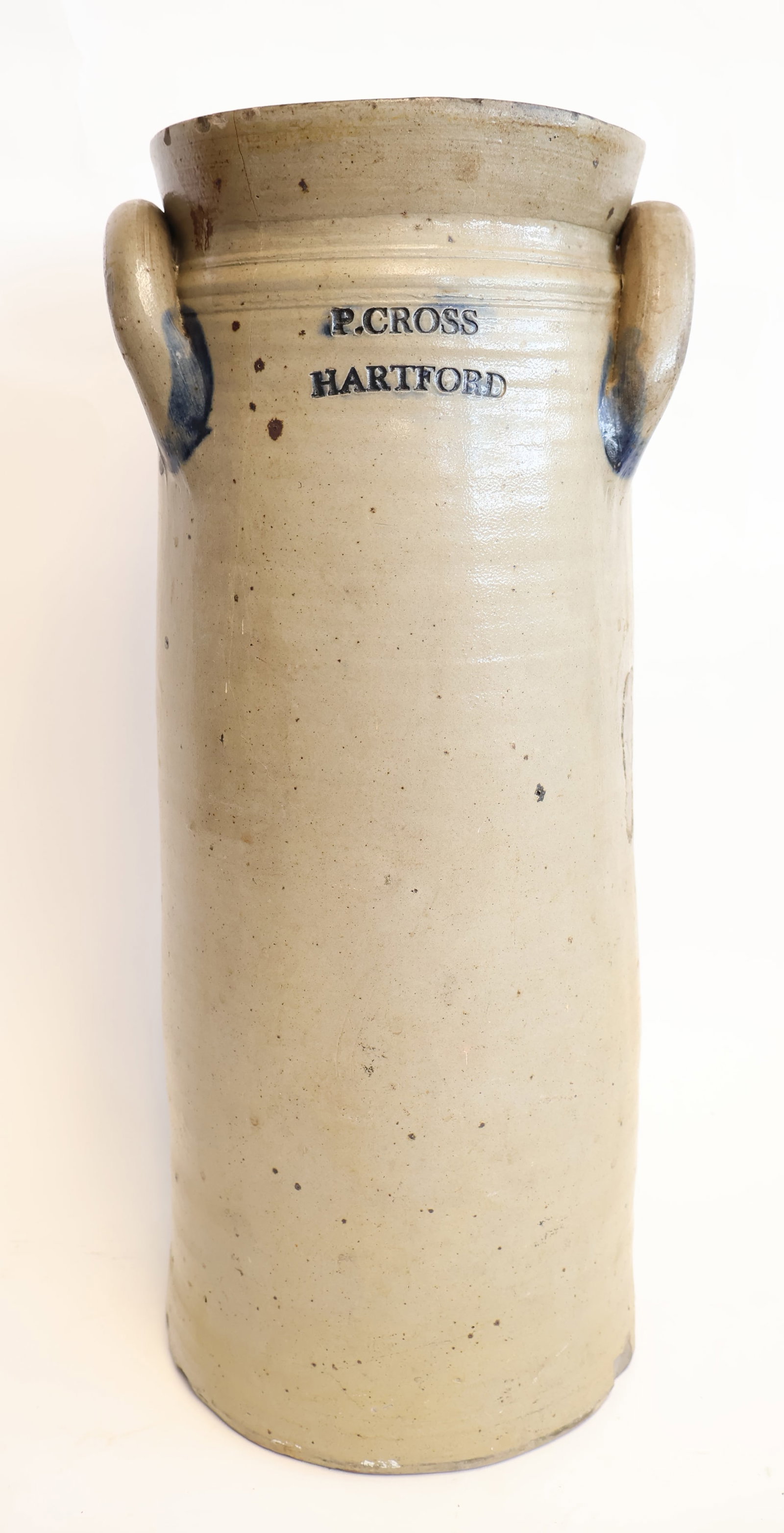 Two Handled Stoneware Butter Churn by P. Cross Hartford (1 of 7)