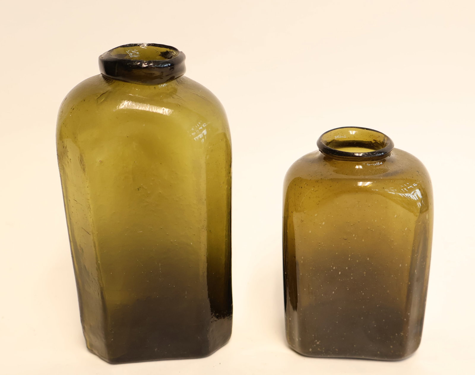 Lot of Two Small Case Bottles: 6" x 2 1/2" x 3" 4 1/4" x 2" x 2 3/4" Gurley Auction Company provides IN HOUSE PACKING AND SHIPPING and we strive to keep costs as reasonable as possible. Please take the time to research the cost of
