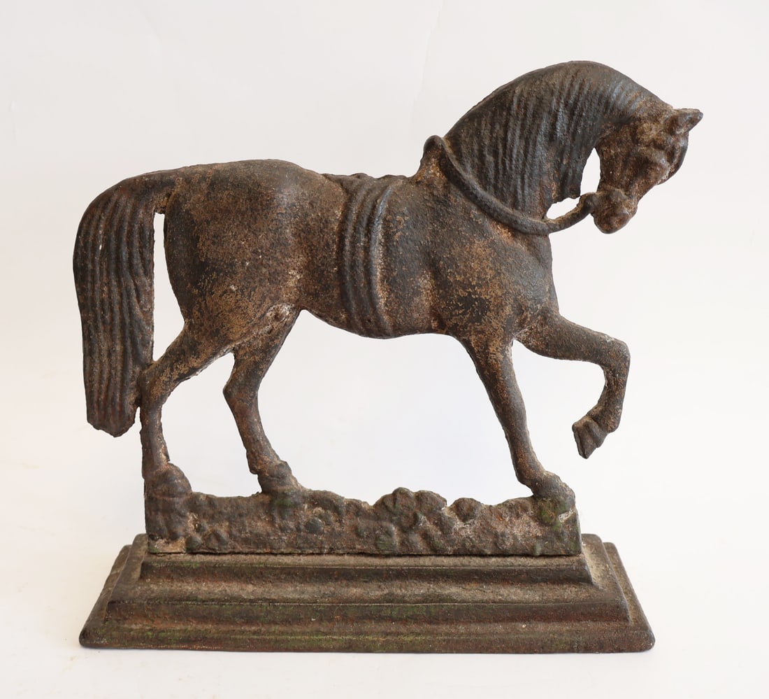 Cast Iron Horse Doorstop: 10" x 10" x 3" Gurley Auction Company provides IN HOUSE PACKING AND SHIPPING and we strive to keep costs as reasonable as possible. Please take the time to research the cost of shipping for the items 