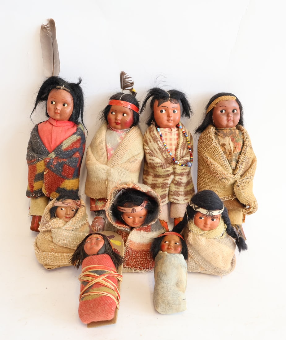Lot of Nine Skookum Dolls (1 of 9)
